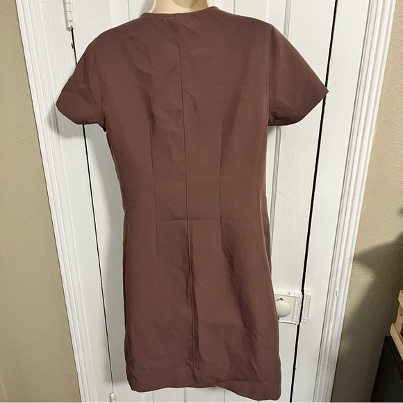 Brass Clothing A Line Dress Mauve Brown Cotton Blend Small M2 - Picture 3 of 8